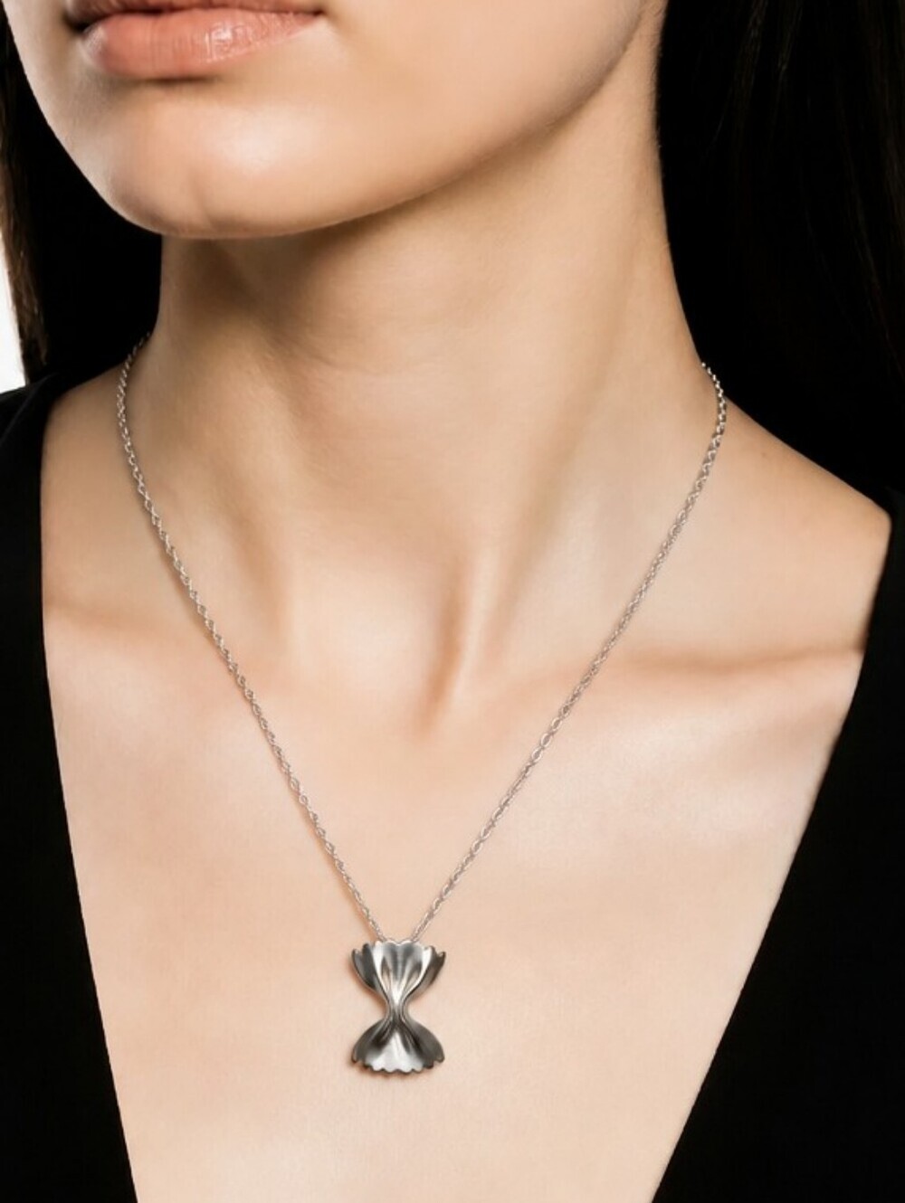 NWT NADINE WEST Silver Haystack Pendant Necklace ~22"